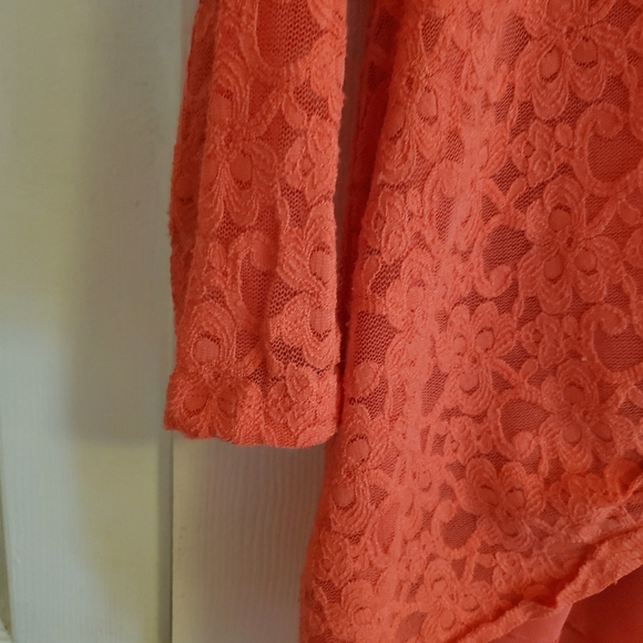FLAMINGO PINK LACE TOP MED..not Orange - Picture 6 of 7